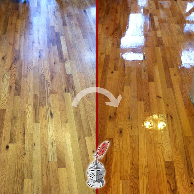 This floor looks revitalized after our wood deep cleaning service